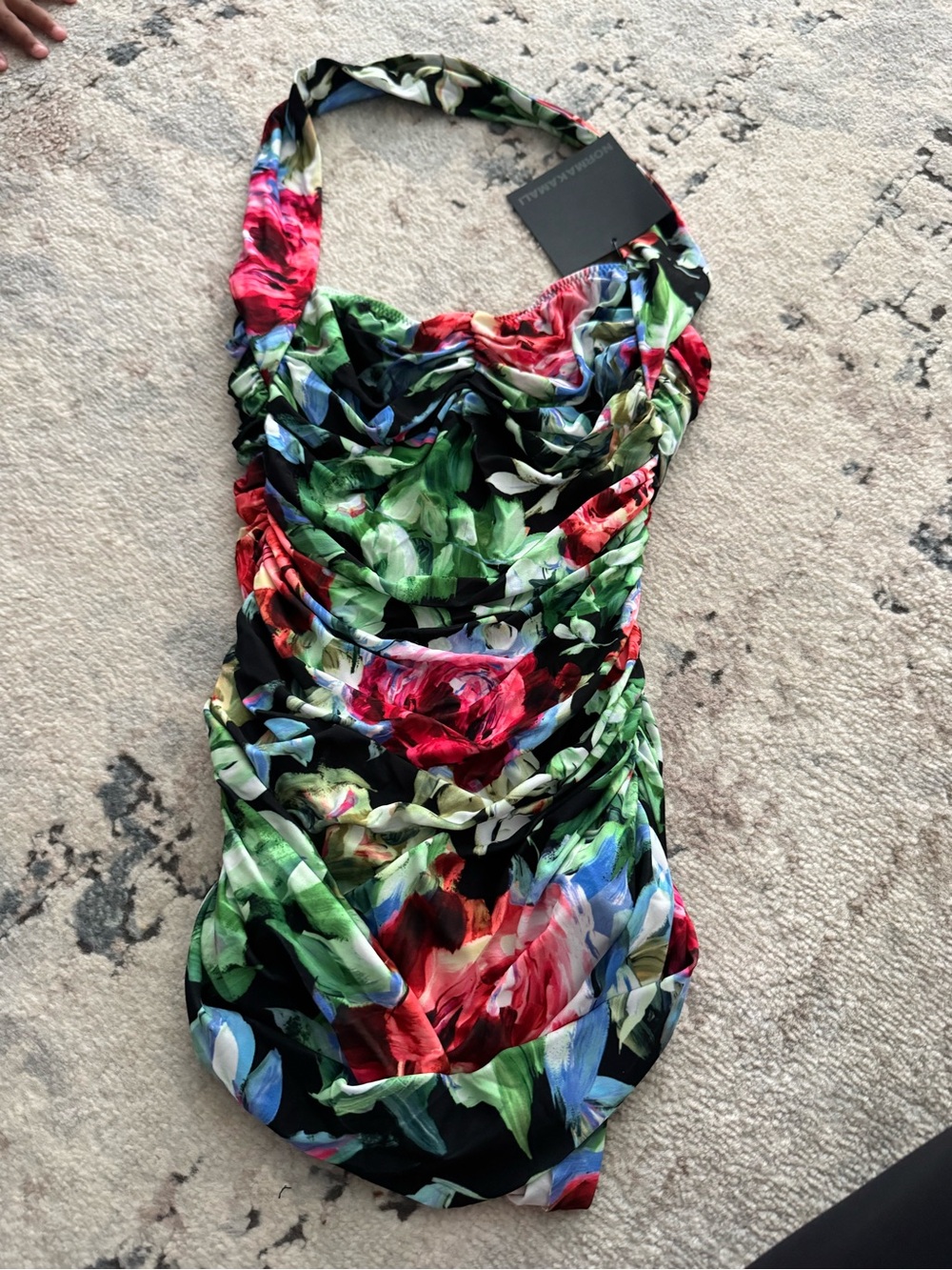Floral Halter Women’s One-Piece Swimsuit - Multicolor